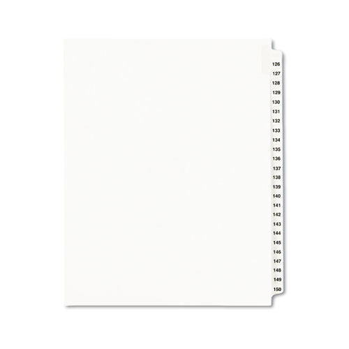 Avery® wholesale. AVERY Preprinted Legal Exhibit Side Tab Index Dividers, Avery Style, 25-tab, 126 To 150, 11 X 8.5, White, 1 Set, (1335). HSD Wholesale: Janitorial Supplies, Breakroom Supplies, Office Supplies.