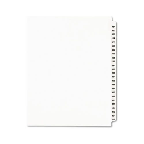 Avery® wholesale. AVERY Preprinted Legal Exhibit Side Tab Index Dividers, Avery Style, 25-tab, 151 To 175, 11 X 8.5, White, 1 Set, (1336). HSD Wholesale: Janitorial Supplies, Breakroom Supplies, Office Supplies.
