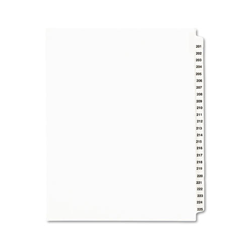 Avery® wholesale. AVERY Preprinted Legal Exhibit Side Tab Index Dividers, Avery Style, 25-tab, 201 To 225, 11 X 8.5, White, 1 Set, (1338). HSD Wholesale: Janitorial Supplies, Breakroom Supplies, Office Supplies.