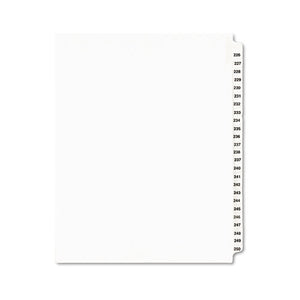 Avery® wholesale. AVERY Preprinted Legal Exhibit Side Tab Index Dividers, Avery Style, 25-tab, 226 To 250, 11 X 8.5, White, 1 Set, (1339). HSD Wholesale: Janitorial Supplies, Breakroom Supplies, Office Supplies.