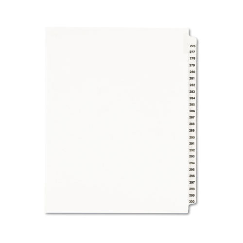 Avery® wholesale. AVERY Preprinted Legal Exhibit Side Tab Index Dividers, Avery Style, 25-tab, 276 To 300, 11 X 8.5, White, 1 Set, (1341). HSD Wholesale: Janitorial Supplies, Breakroom Supplies, Office Supplies.
