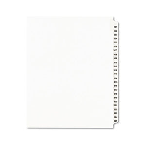 Avery® wholesale. AVERY Preprinted Legal Exhibit Side Tab Index Dividers, Avery Style, 25-tab, 301 To 325, 11 X 8.5, White, 1 Set, (1342). HSD Wholesale: Janitorial Supplies, Breakroom Supplies, Office Supplies.