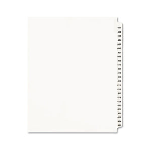 Avery® wholesale. AVERY Preprinted Legal Exhibit Side Tab Index Dividers, Avery Style, 25-tab, 401 To 425, 11 X 8.5, White, 1 Set, (1346). HSD Wholesale: Janitorial Supplies, Breakroom Supplies, Office Supplies.