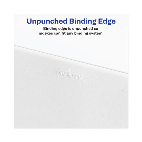 Avery® wholesale. Avery-style Preprinted Legal Side Tab Divider, Exhibit F, Letter, White, 25-pack, (1376). HSD Wholesale: Janitorial Supplies, Breakroom Supplies, Office Supplies.