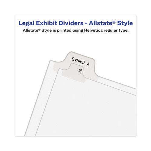Avery® wholesale. Avery-style Preprinted Legal Side Tab Divider, Exhibit F, Letter, White, 25-pack, (1376). HSD Wholesale: Janitorial Supplies, Breakroom Supplies, Office Supplies.