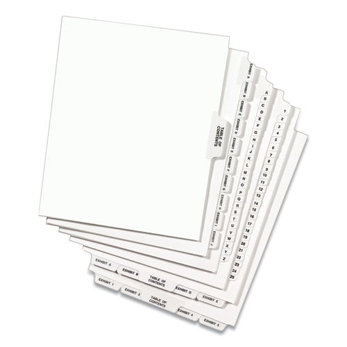 Avery® wholesale. AVERY Preprinted Legal Exhibit Side Tab Index Dividers, Avery Style, 26-tab, A To Z, 11 X 8.5, White, 1 Set, (1400). HSD Wholesale: Janitorial Supplies, Breakroom Supplies, Office Supplies.