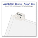 Avery® wholesale. AVERY Preprinted Legal Exhibit Side Tab Index Dividers, Avery Style, 26-tab, A, 11 X 8.5, White, 25-pack, (1401). HSD Wholesale: Janitorial Supplies, Breakroom Supplies, Office Supplies.