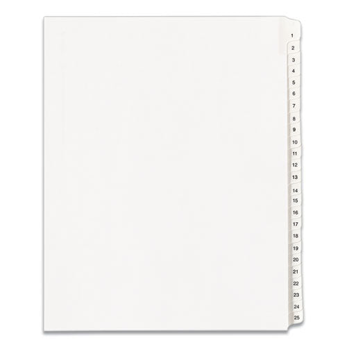 Avery® wholesale. AVERY Preprinted Legal Exhibit Side Tab Index Dividers, Allstate Style, 25-tab, 1 To 25, 11 X 8.5, White, 1 Set, (1701). HSD Wholesale: Janitorial Supplies, Breakroom Supplies, Office Supplies.