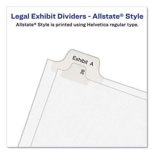 Avery® wholesale. AVERY Preprinted Legal Exhibit Side Tab Index Dividers, Allstate Style, 25-tab, 76 To 100, 11 X 8.5, White, 1 Set, (1704). HSD Wholesale: Janitorial Supplies, Breakroom Supplies, Office Supplies.