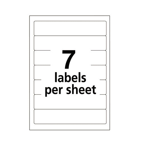 Avery® wholesale. AVERY Printable 4" X 6" - Permanent File Folder Labels, 0.69 X 3.44, White, 7-sheet, 36 Sheets-pack, (5201). HSD Wholesale: Janitorial Supplies, Breakroom Supplies, Office Supplies.