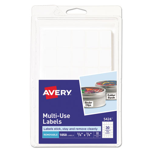Avery® wholesale. AVERY Removable Multi-use Labels, Handwrite Only, 0.63 X 0.88, White, 30-sheet, 35 Sheets-pack, (5424). HSD Wholesale: Janitorial Supplies, Breakroom Supplies, Office Supplies.