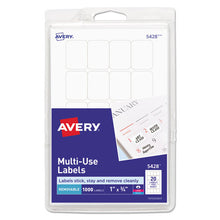 Load image into Gallery viewer, Avery® wholesale. AVERY Removable Multi-use Labels, Inkjet-laser Printers, 1 X 0.75, White, 20-sheet, 50 Sheets-pack, (5428). HSD Wholesale: Janitorial Supplies, Breakroom Supplies, Office Supplies.