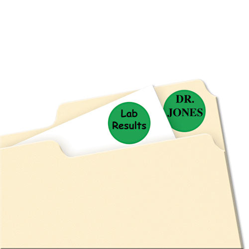 Avery® wholesale. AVERY Printable Self-adhesive Removable Color-coding Labels, 0.75" Dia., Green, 24-sheet, 42 Sheets-pack, (5463). HSD Wholesale: Janitorial Supplies, Breakroom Supplies, Office Supplies.