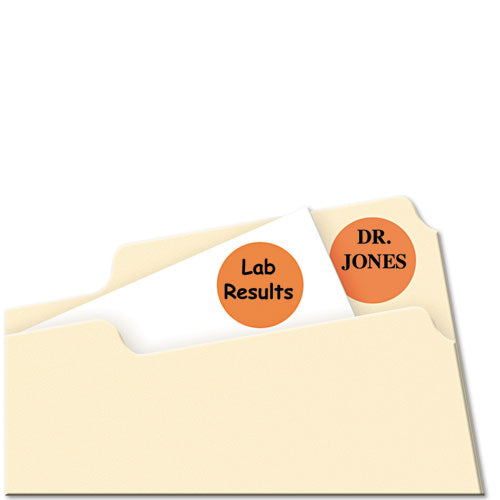 Avery® wholesale. AVERY Printable Self-adhesive Removable Color-coding Labels, 0.75" Dia., Neon Orange, 24-sheet, 42 Sheets-pack, (5471). HSD Wholesale: Janitorial Supplies, Breakroom Supplies, Office Supplies.