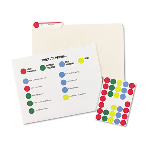 Avery® wholesale. AVERY Printable Self-adhesive Removable Color-coding Labels, 0.75" Dia., Assorted Colors, 24-sheet, 42 Sheets-pack, (5472). HSD Wholesale: Janitorial Supplies, Breakroom Supplies, Office Supplies.