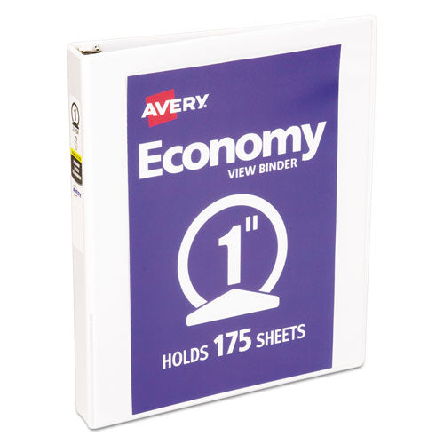 Avery® wholesale. AVERY Economy View Binder With Round Rings , 3 Rings, 1" Capacity, 11 X 8.5, White, (5711). HSD Wholesale: Janitorial Supplies, Breakroom Supplies, Office Supplies.