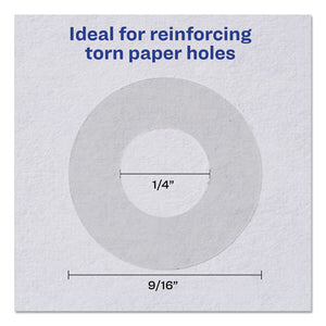 Avery® wholesale. AVERY Dispenser Pack Hole Reinforcements, 1-4" Dia, Clear, 200-pack, (5721). HSD Wholesale: Janitorial Supplies, Breakroom Supplies, Office Supplies.