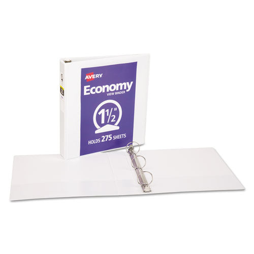 Avery® wholesale. AVERY Economy View Binder With Round Rings , 3 Rings, 1.5" Capacity, 11 X 8.5, White, (5726). HSD Wholesale: Janitorial Supplies, Breakroom Supplies, Office Supplies.