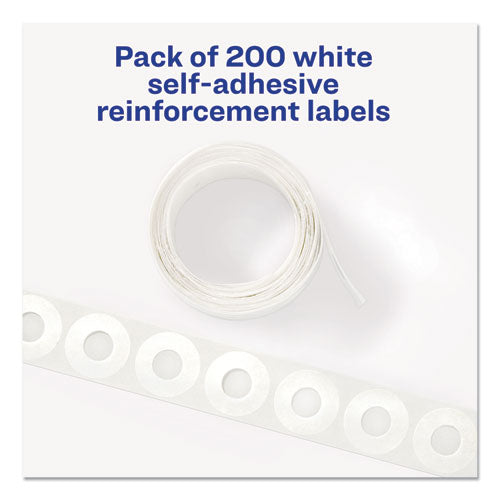 Avery® wholesale. AVERY Dispenser Pack Hole Reinforcements, 1-4" Dia, White, 200-pack, (5729). HSD Wholesale: Janitorial Supplies, Breakroom Supplies, Office Supplies.