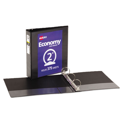 Avery® wholesale. AVERY Economy View Binder With Round Rings , 3 Rings, 2" Capacity, 11 X 8.5, Black, (5730). HSD Wholesale: Janitorial Supplies, Breakroom Supplies, Office Supplies.
