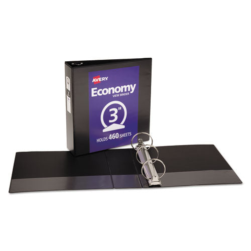 Avery® wholesale. AVERY Economy View Binder With Round Rings , 3 Rings, 3" Capacity, 11 X 8.5, Black, (5740). HSD Wholesale: Janitorial Supplies, Breakroom Supplies, Office Supplies.