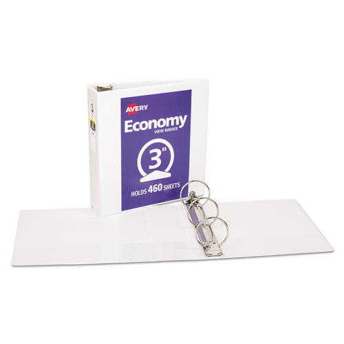Avery® wholesale. AVERY Economy View Binder With Round Rings , 3 Rings, 3" Capacity, 11 X 8.5, White, (5741). HSD Wholesale: Janitorial Supplies, Breakroom Supplies, Office Supplies.