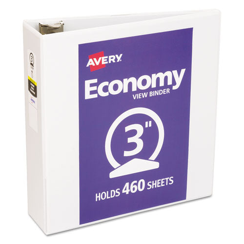 Avery® wholesale. AVERY Economy View Binder With Round Rings , 3 Rings, 3" Capacity, 11 X 8.5, White, (5741). HSD Wholesale: Janitorial Supplies, Breakroom Supplies, Office Supplies.