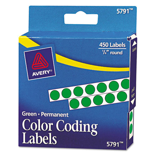 Avery® wholesale. AVERY Handwrite-only Permanent Self-adhesive Round Color-coding Labels In Dispensers, 0.25