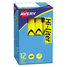 Load image into Gallery viewer, Avery® wholesale. AVERY Hi-liter Desk-style Highlighters, Chisel Tip, Yellow, Dozen, (7742). HSD Wholesale: Janitorial Supplies, Breakroom Supplies, Office Supplies.