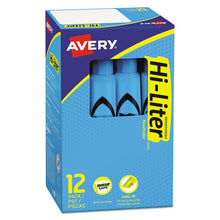 Load image into Gallery viewer, Avery® wholesale. AVERY Hi-liter Desk-style Highlighters, Chisel Tip, Light Blue, Dozen, (7746). HSD Wholesale: Janitorial Supplies, Breakroom Supplies, Office Supplies.