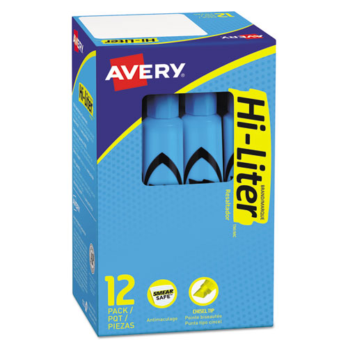 Avery® wholesale. AVERY Hi-liter Desk-style Highlighters, Chisel Tip, Light Blue, Dozen, (7746). HSD Wholesale: Janitorial Supplies, Breakroom Supplies, Office Supplies.