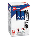 Avery® wholesale. AVERY Marks A Lot Regular Desk-style Permanent Marker, Broad Chisel Tip, Blue, Dozen, (7886). HSD Wholesale: Janitorial Supplies, Breakroom Supplies, Office Supplies.