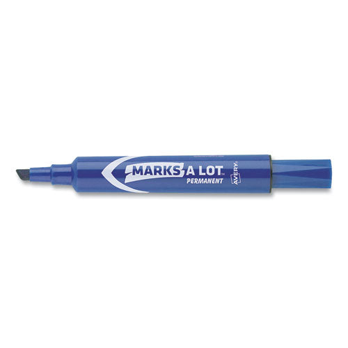 Avery® wholesale. AVERY Marks A Lot Regular Desk-style Permanent Marker, Broad Chisel Tip, Blue, Dozen, (7886). HSD Wholesale: Janitorial Supplies, Breakroom Supplies, Office Supplies.