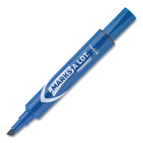 Avery® wholesale. AVERY Marks A Lot Regular Desk-style Permanent Marker, Broad Chisel Tip, Blue, Dozen, (7886). HSD Wholesale: Janitorial Supplies, Breakroom Supplies, Office Supplies.