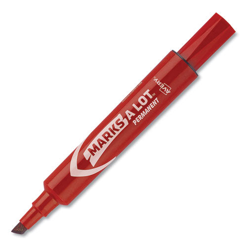 Avery® wholesale. AVERY Marks A Lot Regular Desk-style Permanent Marker, Broad Chisel Tip, Red, Dozen, (7887). HSD Wholesale: Janitorial Supplies, Breakroom Supplies, Office Supplies.