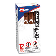 Load image into Gallery viewer, Avery® wholesale. AVERY Marks A Lot Large Desk-style Permanent Marker, Broad Chisel Tip, Brown, Dozen, (8881). HSD Wholesale: Janitorial Supplies, Breakroom Supplies, Office Supplies.