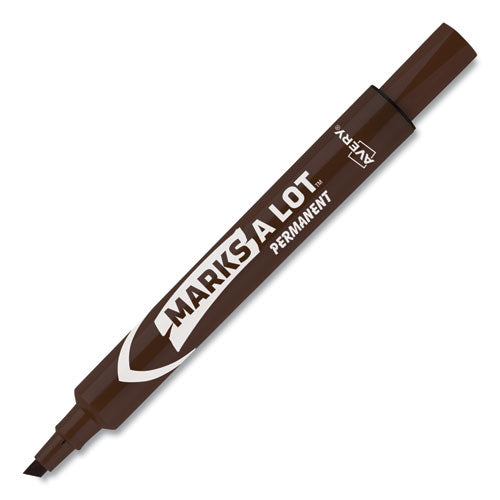 Avery® wholesale. AVERY Marks A Lot Large Desk-style Permanent Marker, Broad Chisel Tip, Brown, Dozen, (8881). HSD Wholesale: Janitorial Supplies, Breakroom Supplies, Office Supplies.