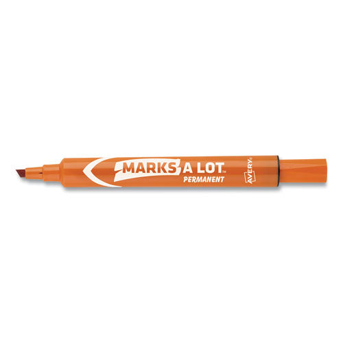 Avery® wholesale. AVERY Marks A Lot Large Desk-style Permanent Marker, Broad Chisel Tip, Orange, Dozen, (8883). HSD Wholesale: Janitorial Supplies, Breakroom Supplies, Office Supplies.