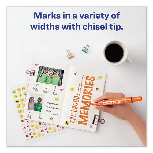 Avery® wholesale. AVERY Marks A Lot Large Desk-style Permanent Marker, Broad Chisel Tip, Orange, Dozen, (8883). HSD Wholesale: Janitorial Supplies, Breakroom Supplies, Office Supplies.