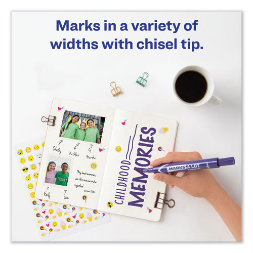 Avery® wholesale. AVERY Marks A Lot Large Desk-style Permanent Marker, Broad Chisel Tip, Purple, Dozen, (8884). HSD Wholesale: Janitorial Supplies, Breakroom Supplies, Office Supplies.