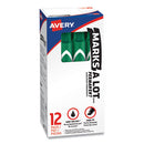 Avery® wholesale. AVERY Marks A Lot Large Desk-style Permanent Marker, Broad Chisel Tip, Green, Dozen, (8885). HSD Wholesale: Janitorial Supplies, Breakroom Supplies, Office Supplies.