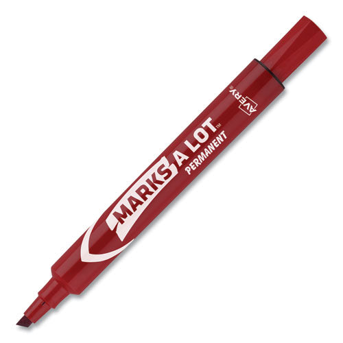 Avery® wholesale. AVERY Marks A Lot Large Desk-style Permanent Marker, Broad Chisel Tip, Red, Dozen, (8887). HSD Wholesale: Janitorial Supplies, Breakroom Supplies, Office Supplies.