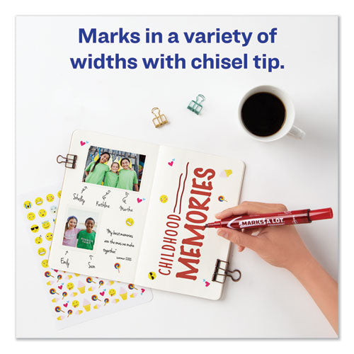 Avery® wholesale. AVERY Marks A Lot Large Desk-style Permanent Marker, Broad Chisel Tip, Red, Dozen, (8887). HSD Wholesale: Janitorial Supplies, Breakroom Supplies, Office Supplies.