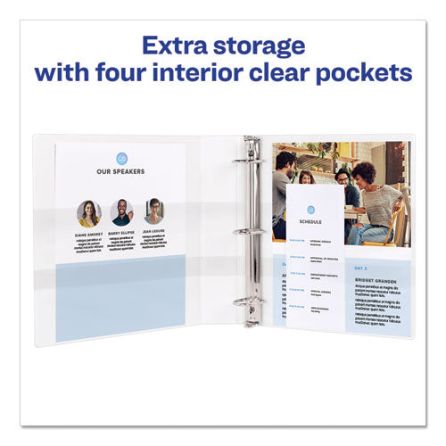 Avery® wholesale. AVERY Durable View Binder With Durahinge And Ezd Rings, 3 Rings, 1" Capacity, 11 X 8.5, White, (9301). HSD Wholesale: Janitorial Supplies, Breakroom Supplies, Office Supplies.