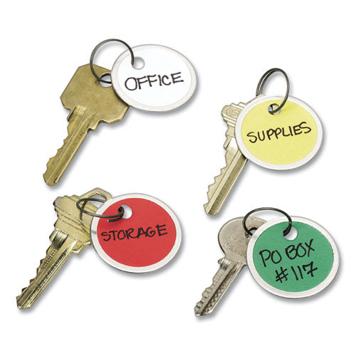 Avery® wholesale. AVERY Key Tags With Split Ring, 1 1-4 Dia, Assorted Colors, 50-pack. HSD Wholesale: Janitorial Supplies, Breakroom Supplies, Office Supplies.