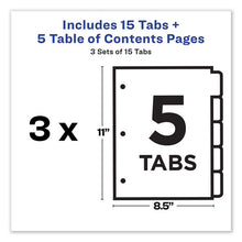 Load image into Gallery viewer, Avery® wholesale. AVERY Customizable Table Of Contents Ready Index Dividers With Multicolor Tabs, 5-tab, 1 To 5, 11 X 8.5, White, 3 Sets. HSD Wholesale: Janitorial Supplies, Breakroom Supplies, Office Supplies.