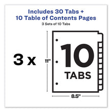 Load image into Gallery viewer, Avery® wholesale. AVERY Customizable Table Of Contents Ready Index Dividers With Multicolor Tabs, 10-tab, 1 To 10, 11 X 8.5, White, 3 Sets. HSD Wholesale: Janitorial Supplies, Breakroom Supplies, Office Supplies.