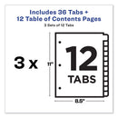 Avery® wholesale. AVERY Customizable Table Of Contents Ready Index Dividers With Multicolor Tabs, 12-tab, 1 To 12, 11 X 8.5, White, 3 Sets. HSD Wholesale: Janitorial Supplies, Breakroom Supplies, Office Supplies.