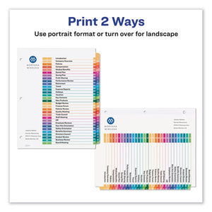 Avery® wholesale. AVERY Customizable Table Of Contents Ready Index Dividers With Multicolor Tabs, 31-tab, 1 To 31, 11 X 8.5, White, 1 Set. HSD Wholesale: Janitorial Supplies, Breakroom Supplies, Office Supplies.