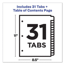 Load image into Gallery viewer, Avery® wholesale. AVERY Customizable Table Of Contents Ready Index Dividers With Multicolor Tabs, 31-tab, 1 To 31, 11 X 8.5, White, 1 Set. HSD Wholesale: Janitorial Supplies, Breakroom Supplies, Office Supplies.